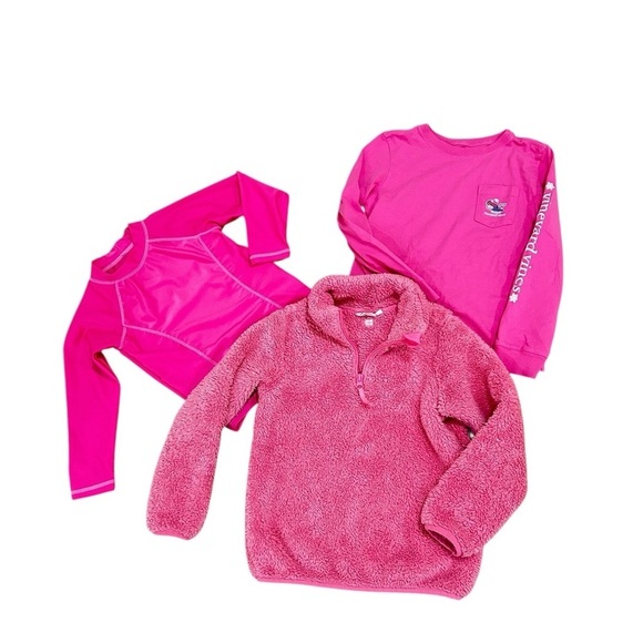 Vineyard Vines Other - Vineyard Vines/mountain warehouse fleece/rashguard/tee Pink bundle of 3 5(girls)